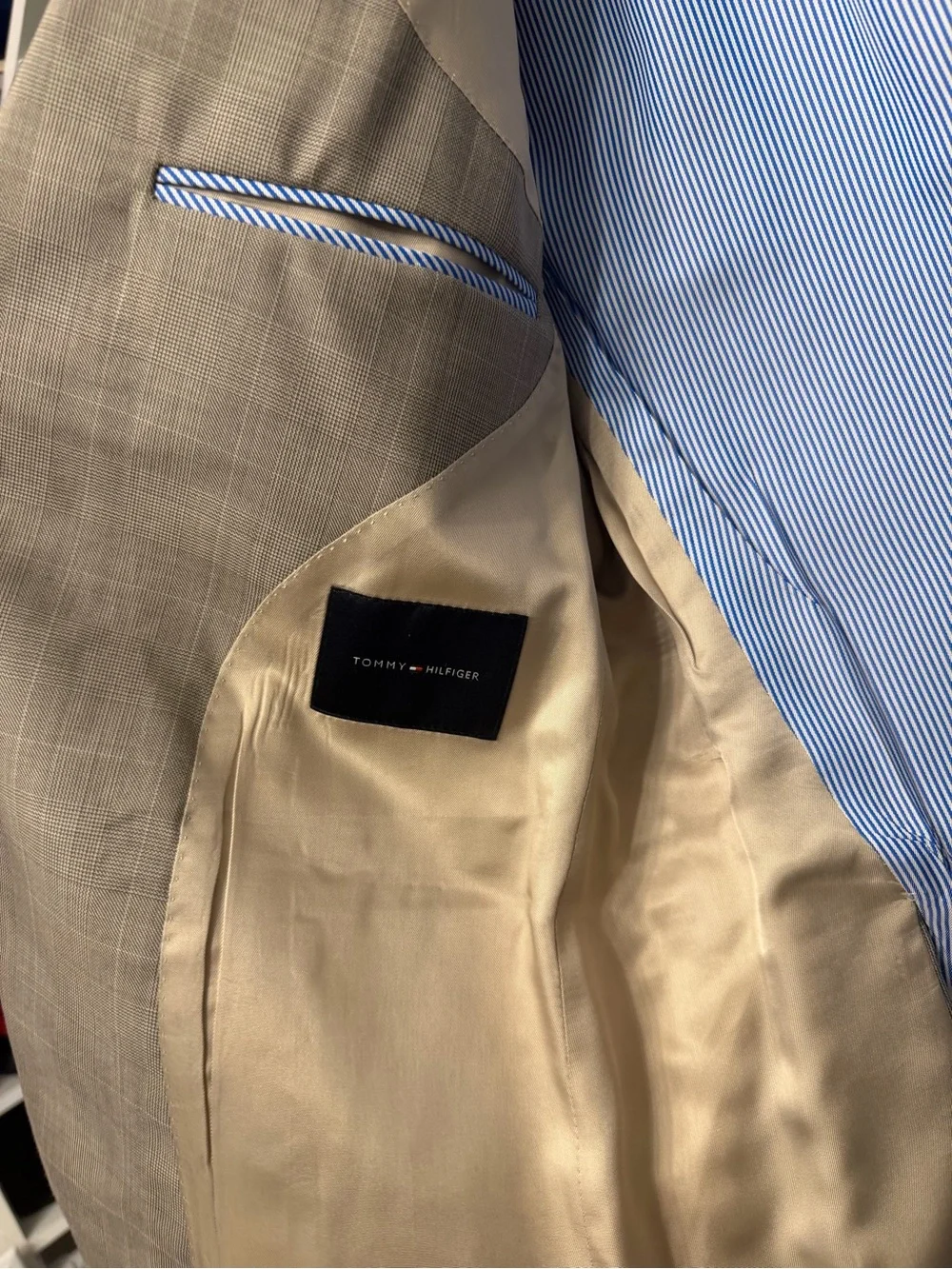 Tommy Hilfiger Men's Beige Suit Jacket and Pants set